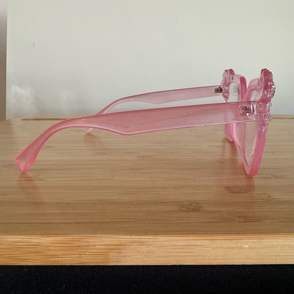 Reading Glasses +1.75 in Pink with Crystals - Picture 4 of 6